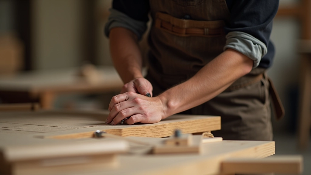 Artigiano italiano al lavoro nella lavorazione del legno e del design