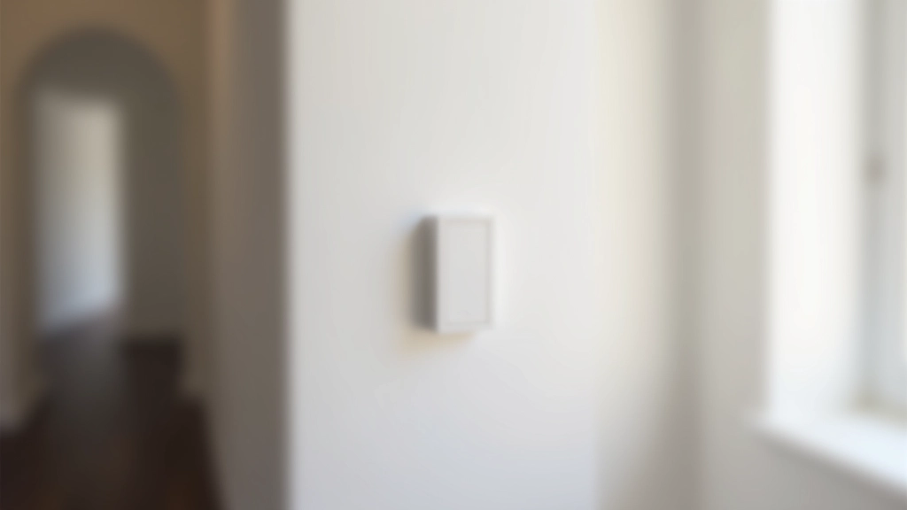 Dettaglio di interruttore smart minimal integrato in parete bianca, design invisibile