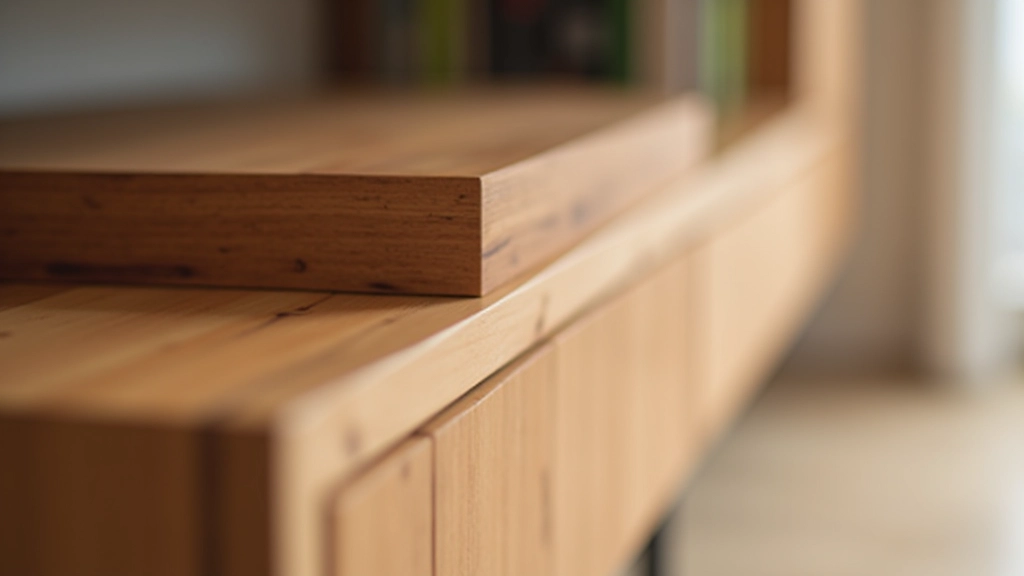 Dettaglio di mobile in legno con design minimalista e finiture artigianali Made in Italy